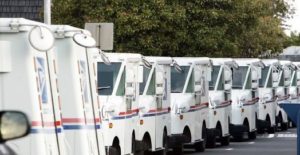 USPS-Post-Trucks-Parking-lot