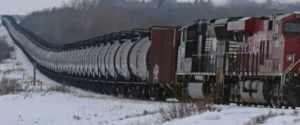 long crude by rail tankers train