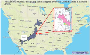 Fukushima Nuclear Exclusion Zone Mapped Over the United States and Canada - 2019
