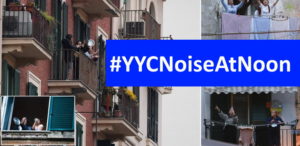 yycnoiseatnoon - people on balcony making noise